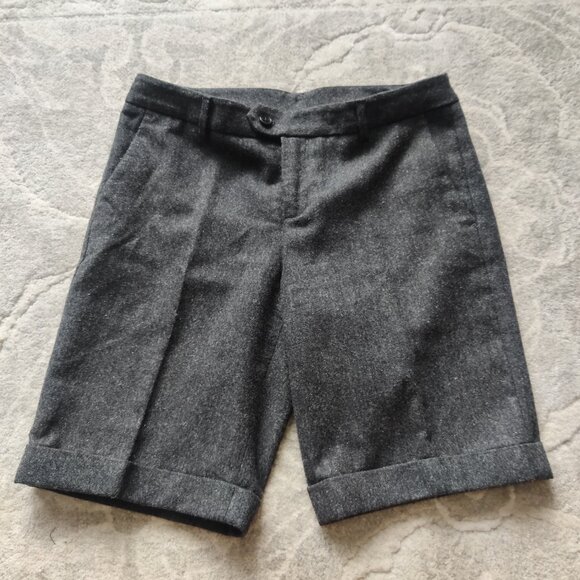 Uniqlo Wool Blend Double Cuffed Dress Shorts - Dark Ver NWOT - Picture 1 of 4
